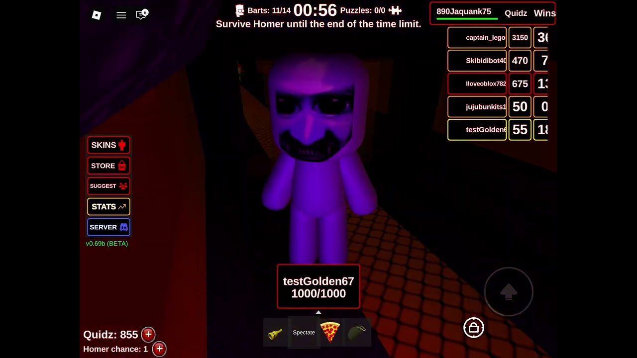 Roblox You vs Homer 2 rounds of beart