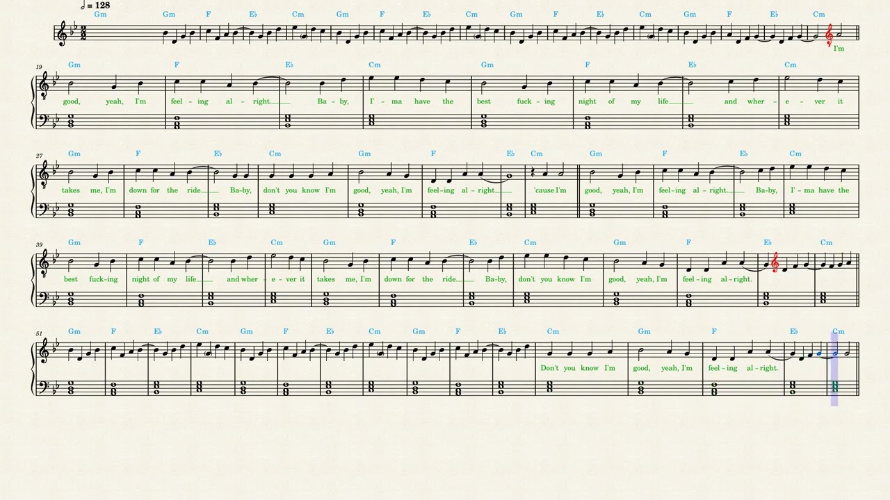 David Guetta & Bebe Rexha — I'm Good (Blue) [Piano Sheet Music]