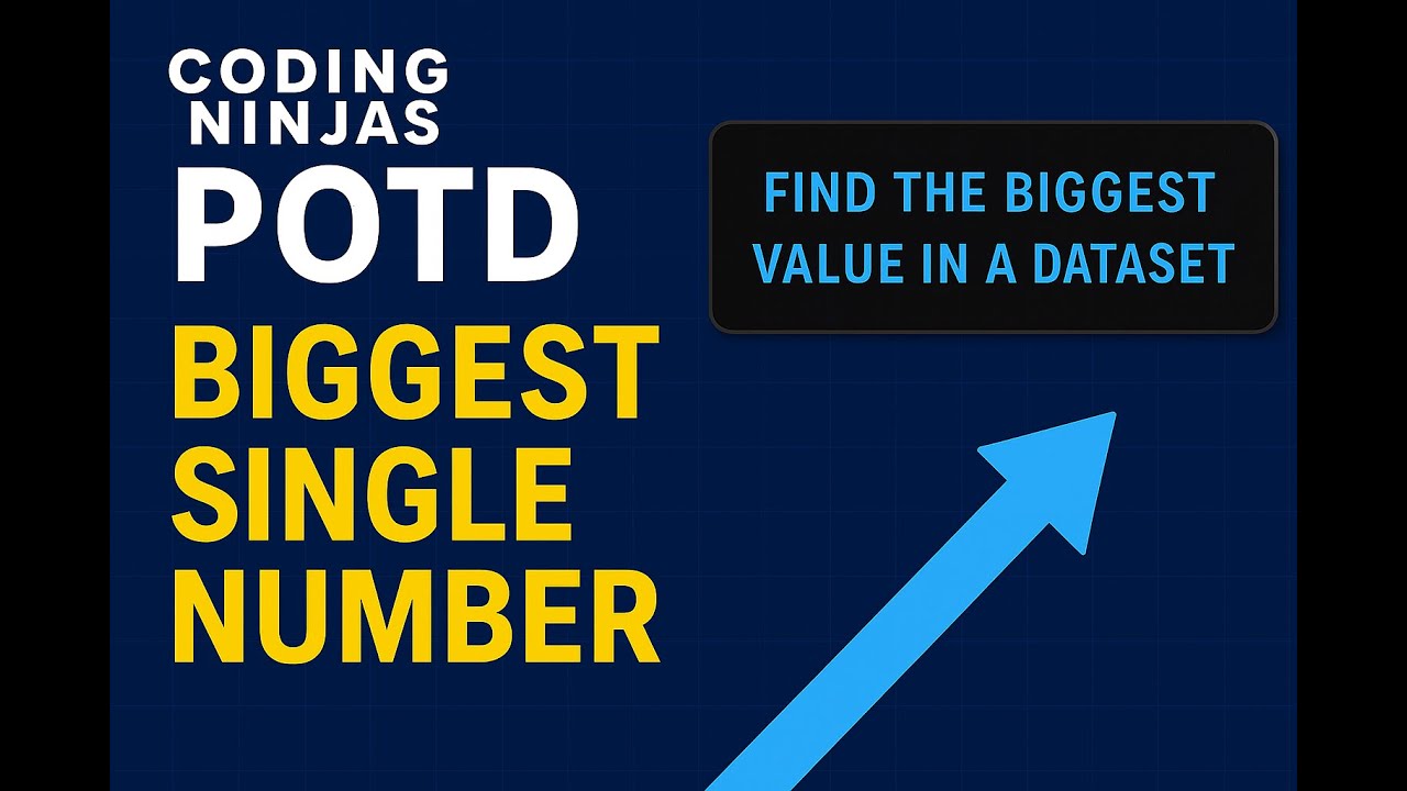 🔹 Coding Ninjas POTD | Biggest Single Number | SQL Solution Explained 🚀