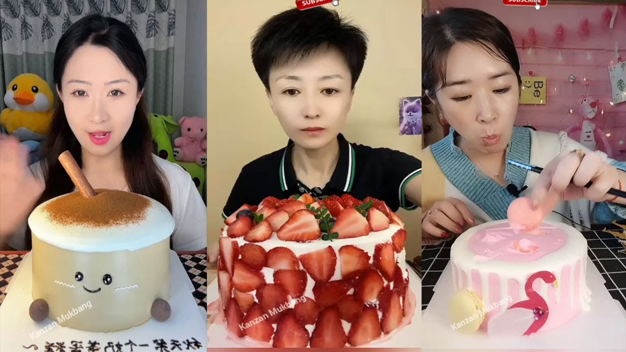 ASMR Chinese Eating Cheecake, Cream Cake || Kwai Dessert Mukbang