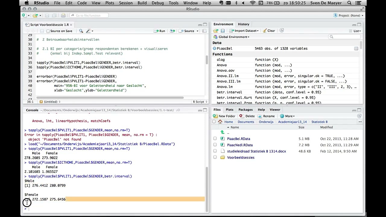 Screencast t-test in R