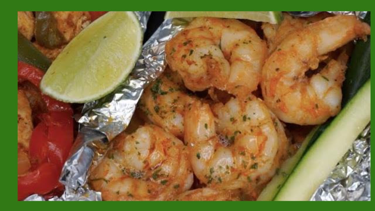 CAMARONES  EMPAPELADOS MUY RICOS!   y la receta  FAJITA DE POLLO  EMPAPELADO
