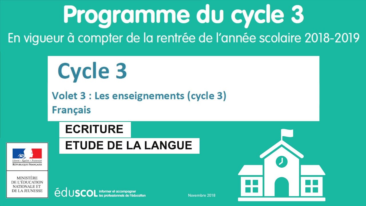 4. Français - Ecriture et Étude de la langue (grammaire, orthographe, lexique) - CM1 CM2 6ème