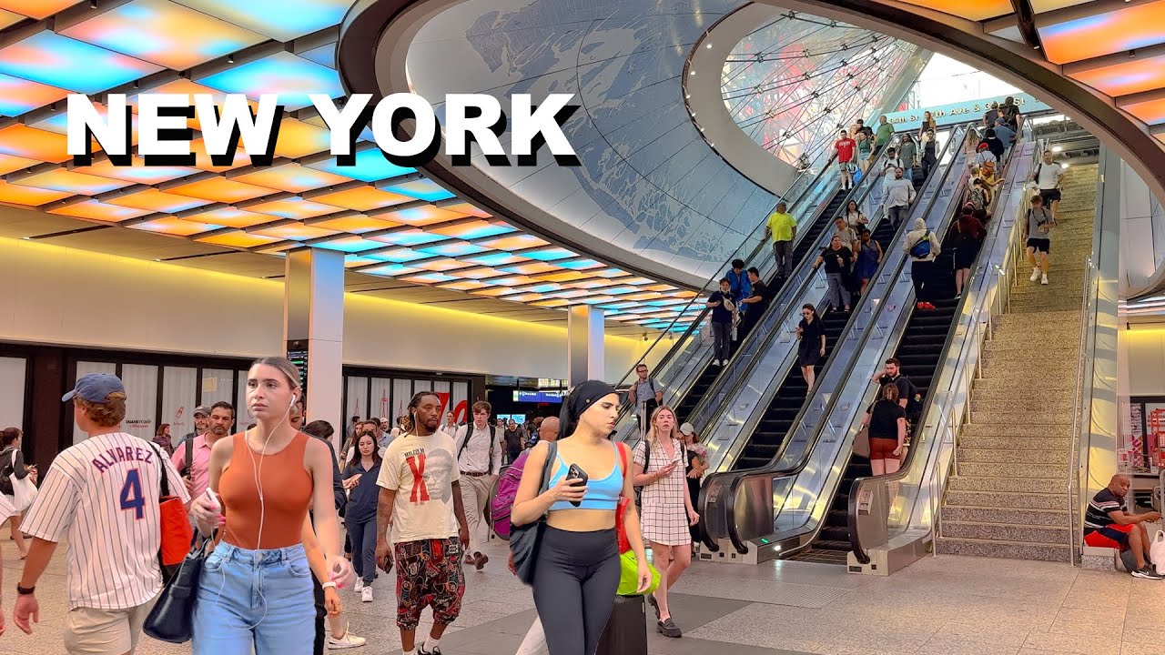 New York City Virtual Walking Tour 2023 - Manhattan 4K NYC Walk - Penn Station to Bryant Park
