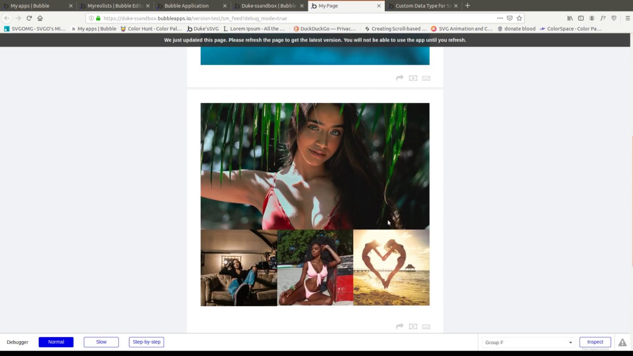 Bubble.is - Create a social media feed with multiple content types