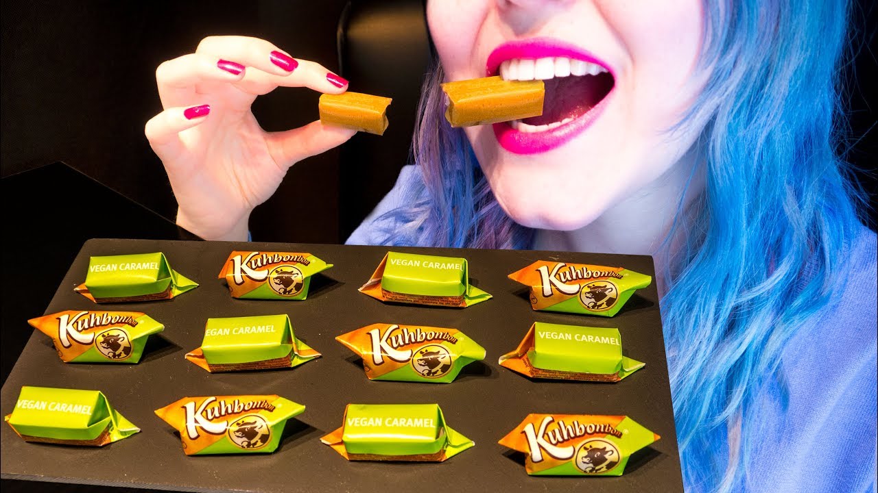 ASMR: Super Sticky Caramels w/ Coconut Milk | Fudge Kuhbonbons ~ Relaxing Eating [No Talking|V] 😻