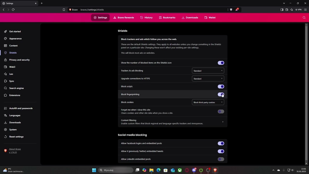 How to Adjust Shields Settings on BRAVE Browser