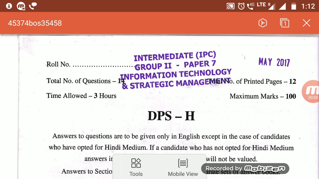 CA- IPCC Important Chapters in ITSM