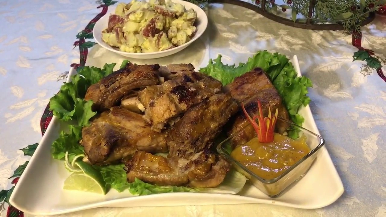 COSTILLAS DE PUERCO EN SALSA DE MANGO Y HABANERO