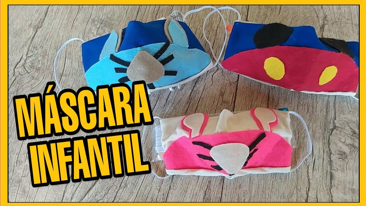 DIY MÁSCARA DE PROTEÇÃO INFANTIL DECORADA SEM COSTURA