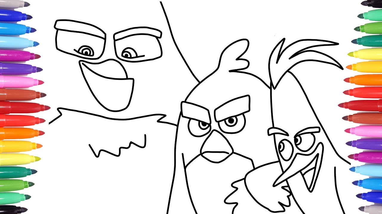 Angry Birds Movie Coloring Pages for Kids, How to Draw Angry Birds for Kids