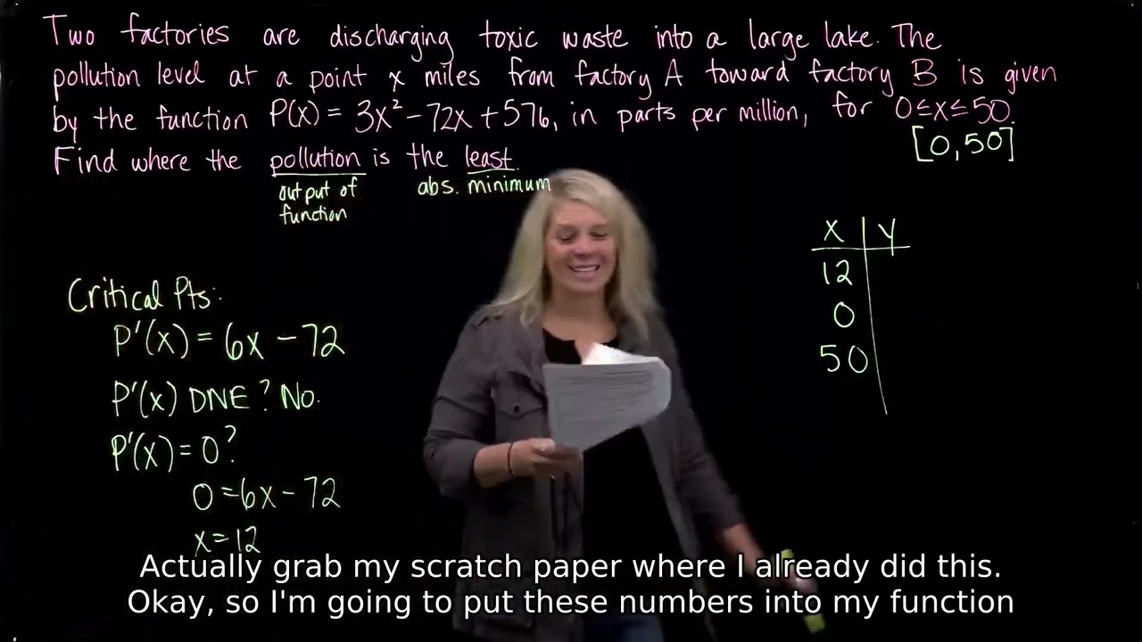 Applied Absolute Extrema Problem