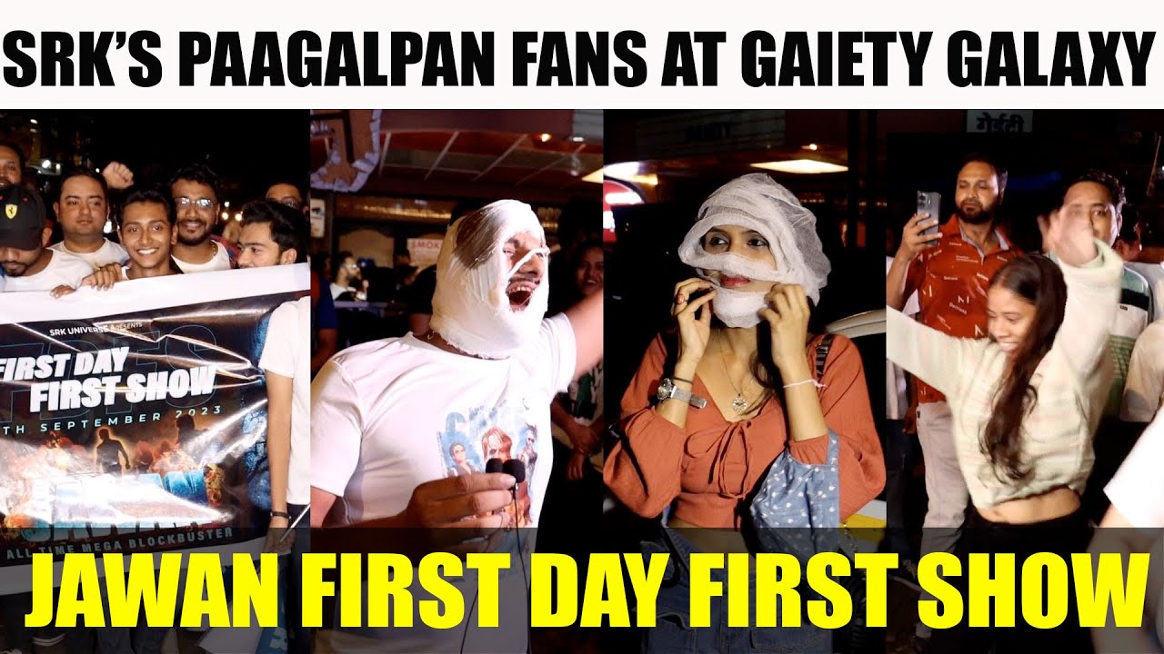 Shah Rukh Khan PAAGALPAN Fans at Gaiety Galaxy for 6 Am Jawan First Day First Show DHOL TASHA