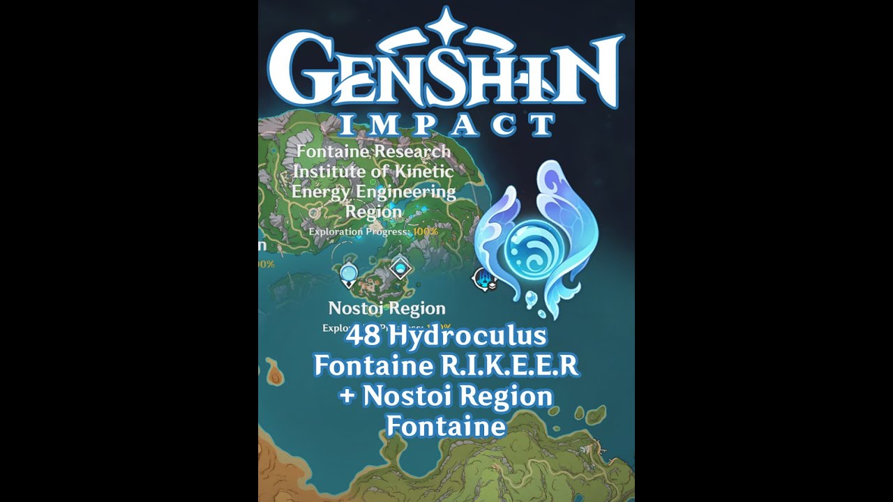 Genshin Impact - 48 Hydroculus Locations on Fontaine Research Institute Region 