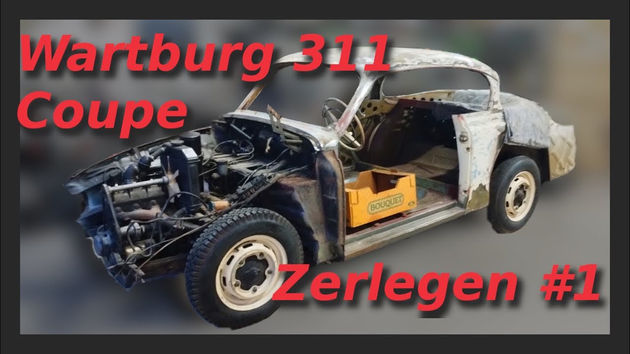 Wartburg 311 Coupe. Front zerlegen und Vorbereitung der Trennung von Chassis und Karosse