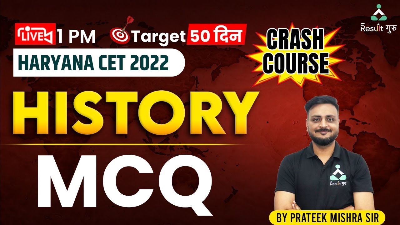 HARYANA CET 2022 CRASH COURSE | HISTORY LIVE CLASS | MCQs | BY PRATEEK SIR #supportresultguru