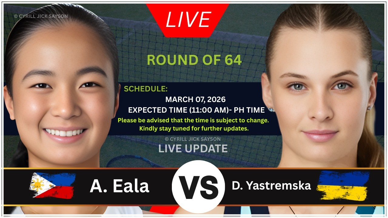 ALEXANDRA EALA 🇵🇭 vs DAYANA YASTREMSKA 🇺🇦 | Indian Wells Open 2026 | LIVE SCHEDULE & MATCH UPDATES 🎾