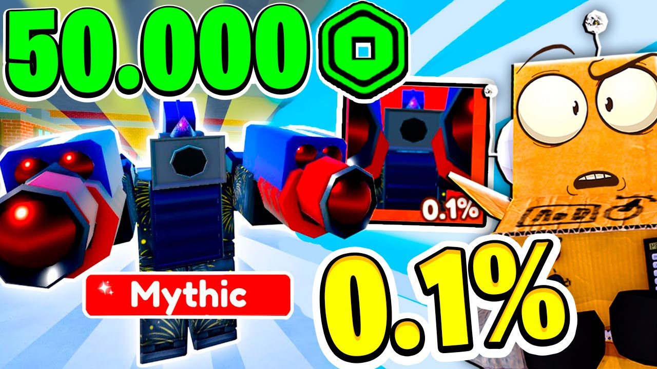 50.000 РОБУКСОВ НА БОЛЬШОГО ФЕЙЕРВЕРК КАМЕРАМЕНА! 1000 ЯЩИКОВ 41 СЕРИЯ ROBLOX Toilet Tower Defense