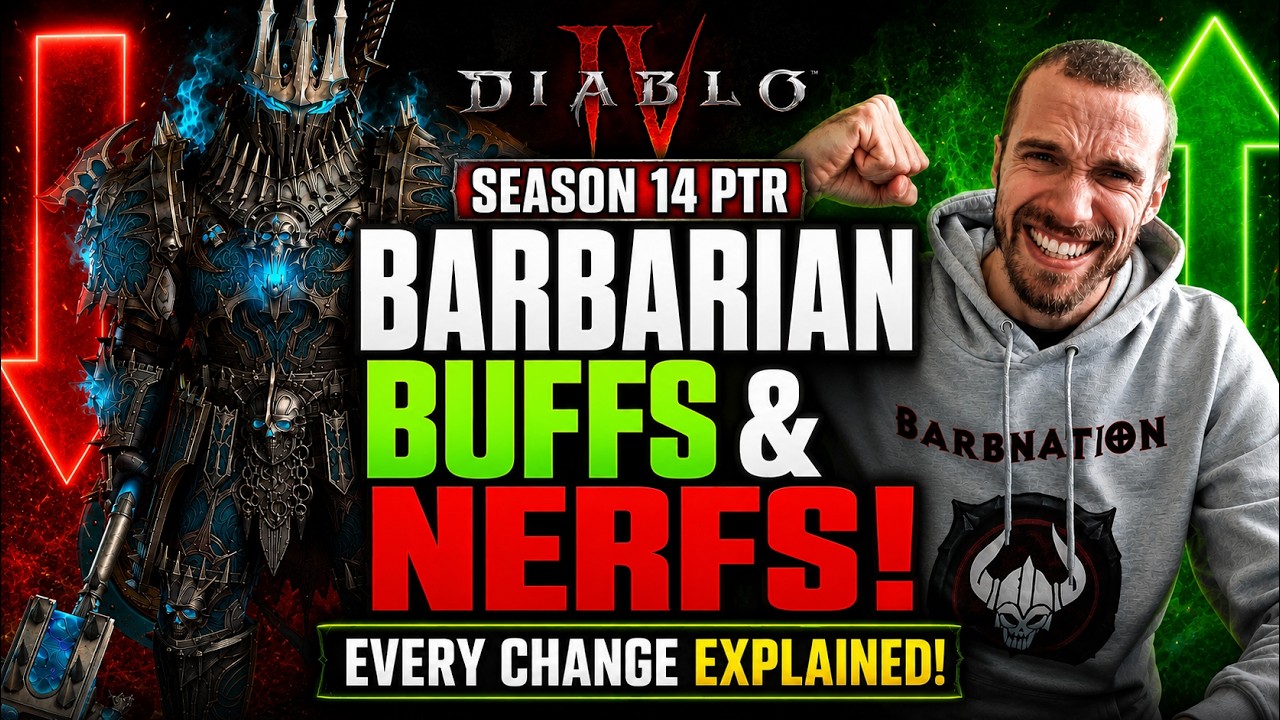 Варвар получил БАФФЫ и НЕРФЫ?! Разбор всех изменений PTR 14-го сезона Diablo 4!
