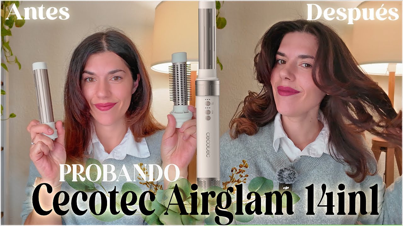 Probando CECOTEC AIRGLAM 14in1| ¿Vale la pena? | RESEÑA + PEINADO❤️