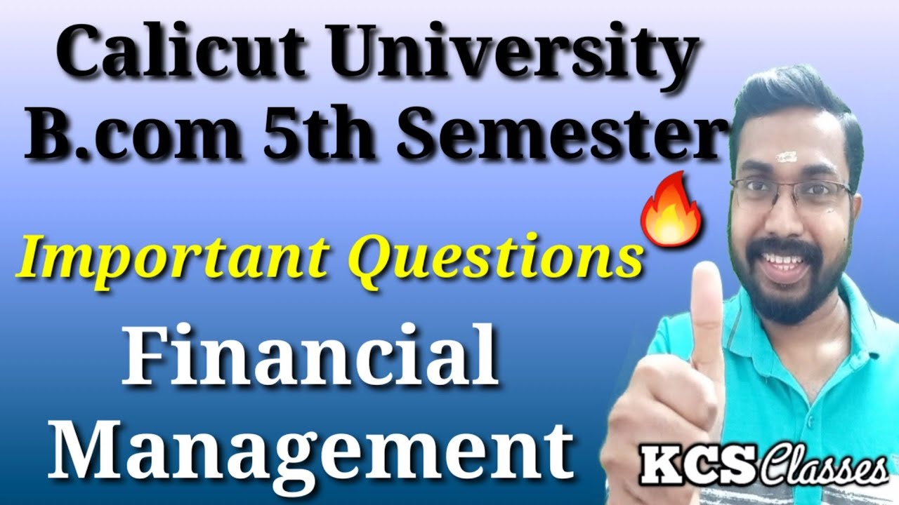 Financial Management|Important Questions|Calicut University Bcom 5th Semester