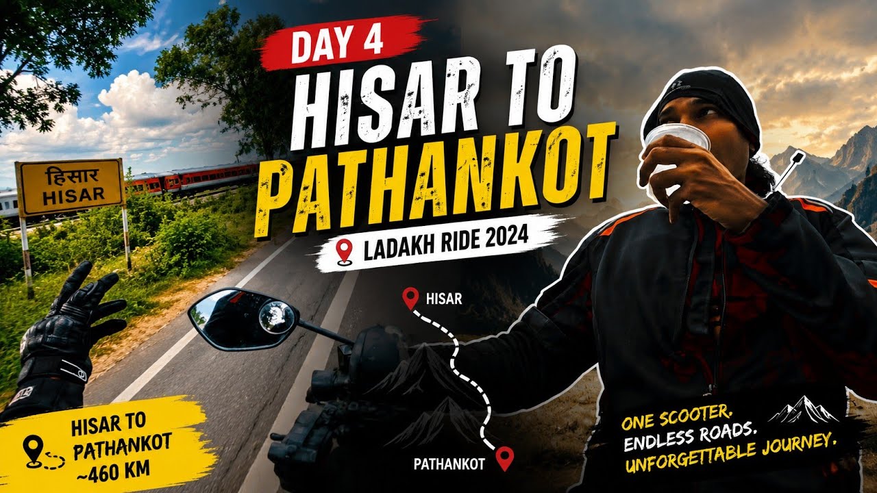 Ladakh Ride on Suzuki Avenis Day 4 Hisar to Pathankot