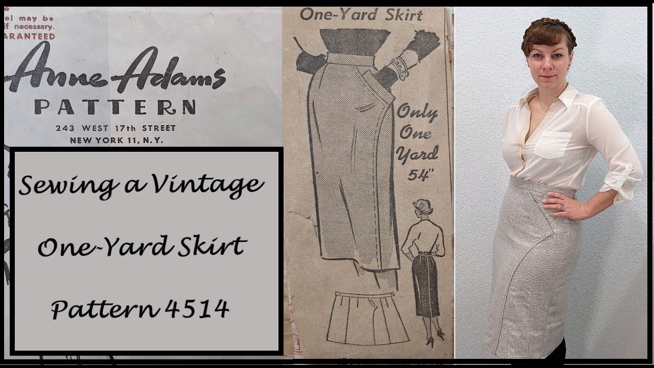 Making a One-Yard skirt with a vintage Anne Adams Pattern. #vintagestyle  #vintagepatterns