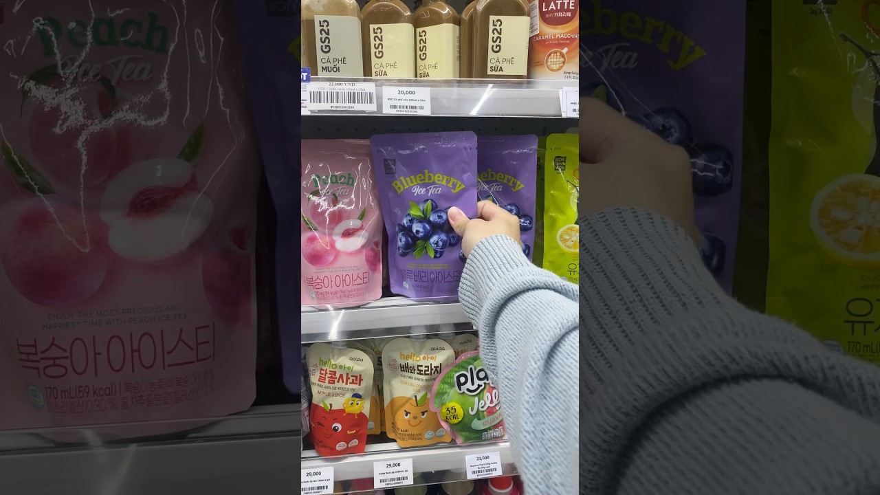 🫐Blueberry Ice Tea x Jele Black currant #asmr #drink #convenience #icecup #shorts