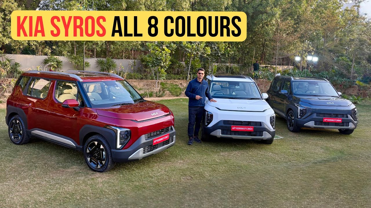 Kia Syros All 8 Colours - White, Silver, Blue, Black , Red, Grey, Green