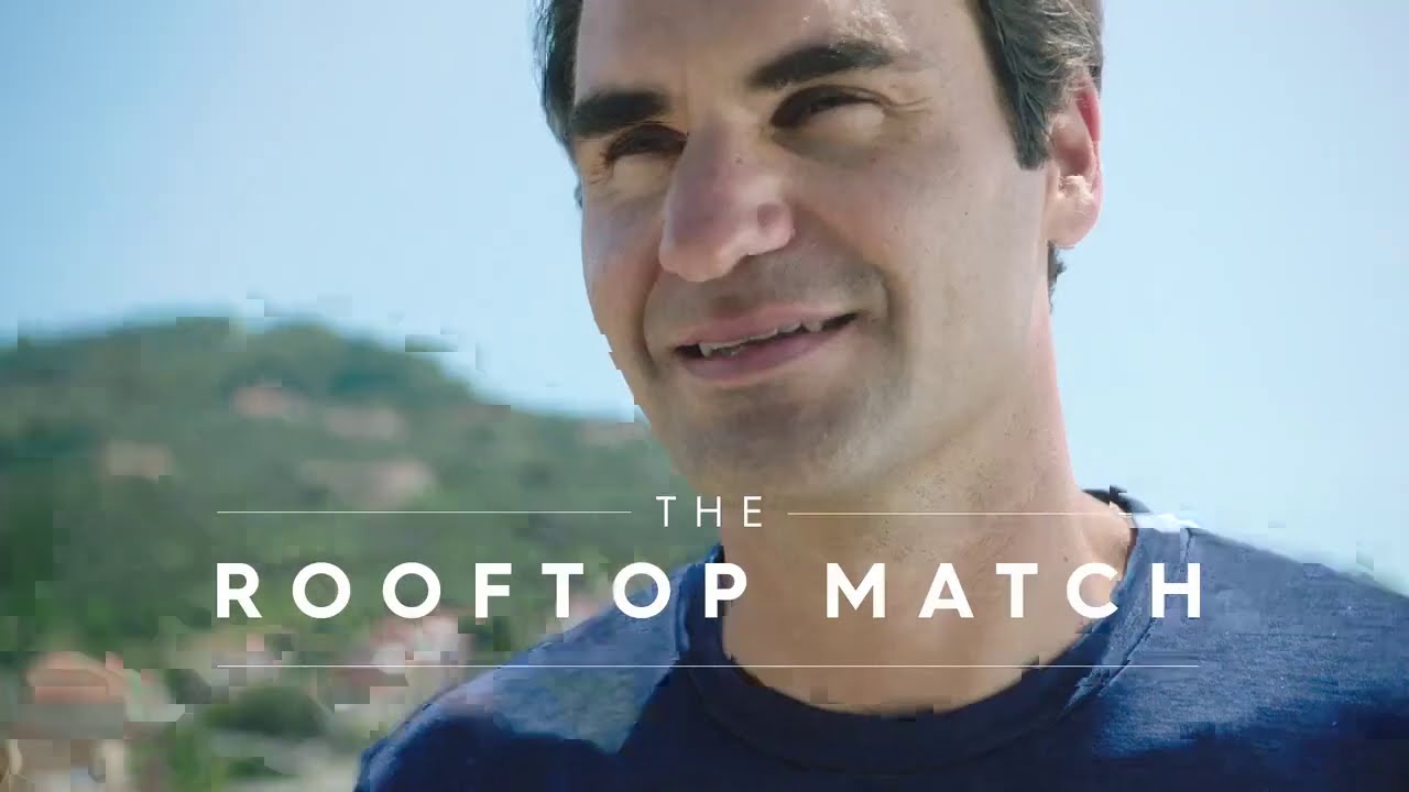 Federer surprises 2 Italian girls_Playing tennis on rooftop #Rogerfederer #tennis #Italy #Federer