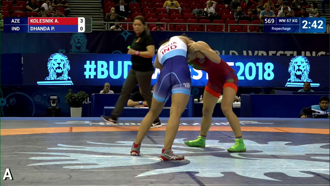 Repechage WW - 57 kg: A. KOLESNIK (AZE) v. P. DHANDA (IND)