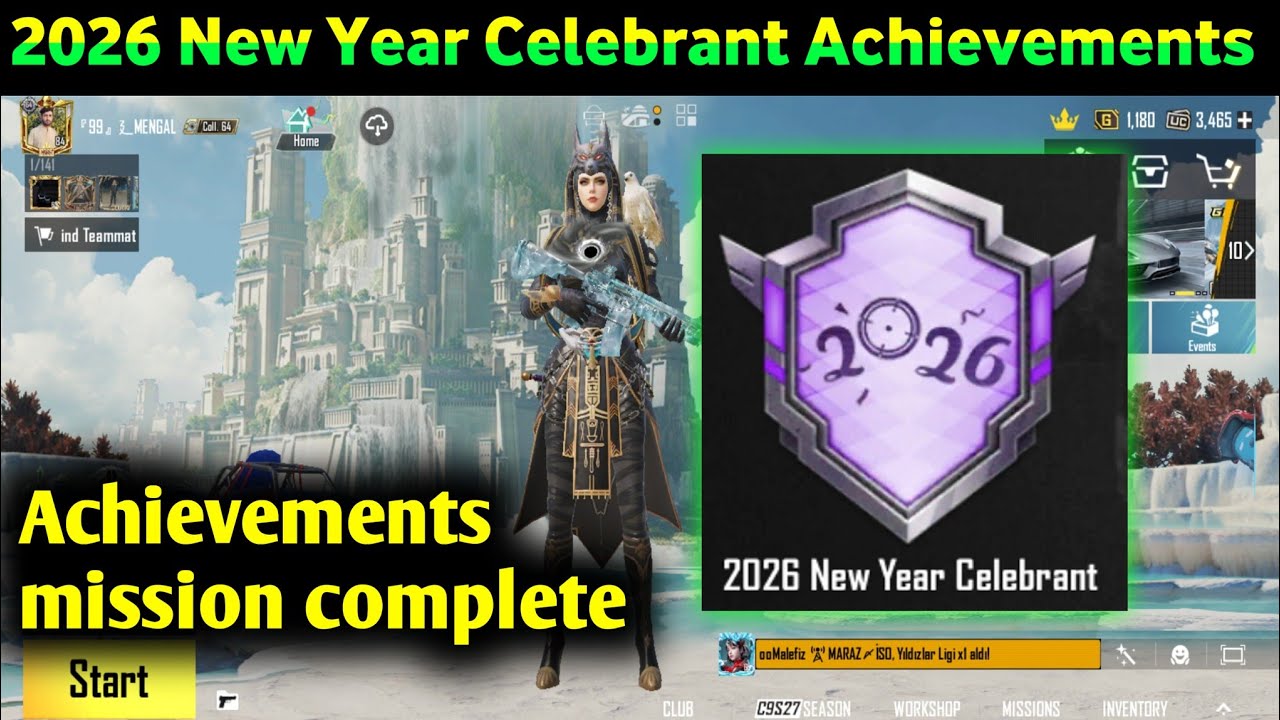 How to Complete 2026 New Year Celebrant Achievement One Match | PUBG Mobile BGMI Mission Complete 
