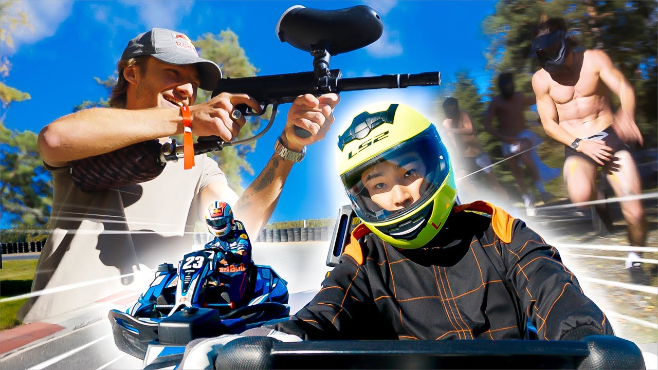 We Challenged F2 Red Bull Racer Dennis Hauger | 1v5 GoKart w/ Paintball
