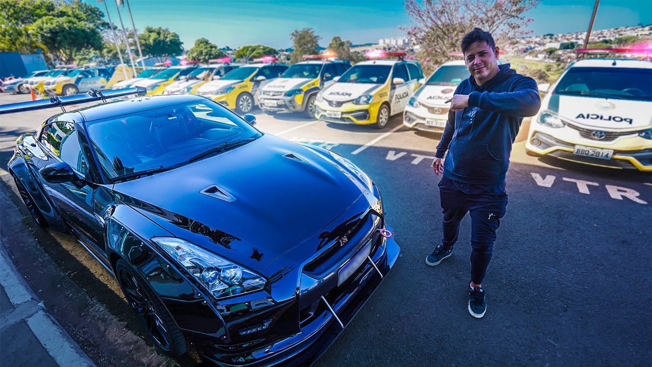 FUI NO BATALHÃO DA POLICIA COM O GTR 🔥