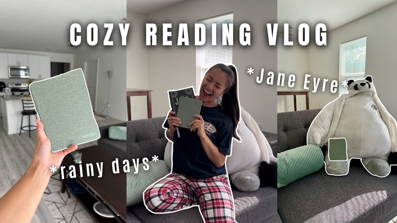 cozy reading vlog 🌙 Jane Eyre, rainy days, relaxing reading vlog, Kindle Paperwhite