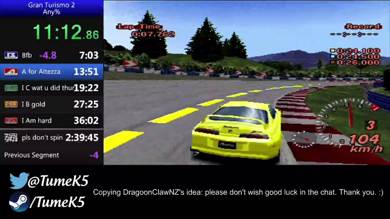 [Old WR] Gran Turismo 2 (PAL) - Any% Speedrun (2:37:21)