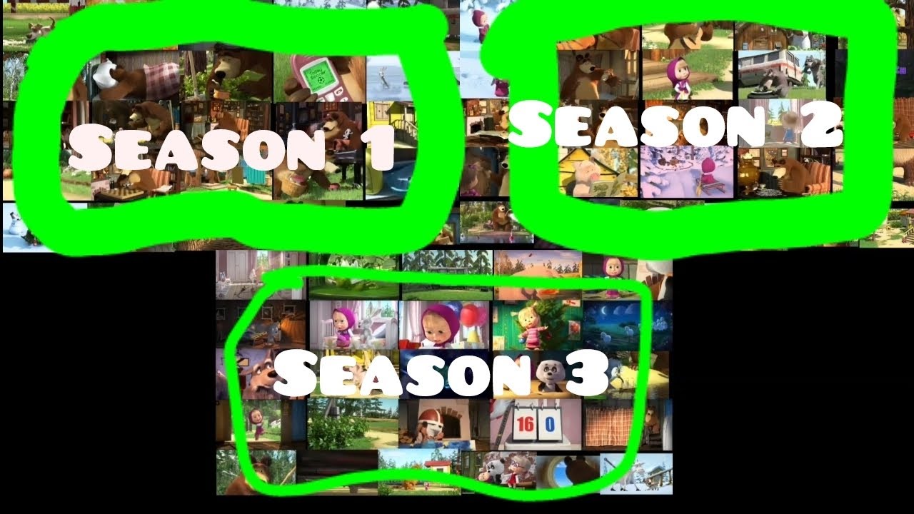 All Masha and the Bear episodes season 1-3 (in English) played at the same time