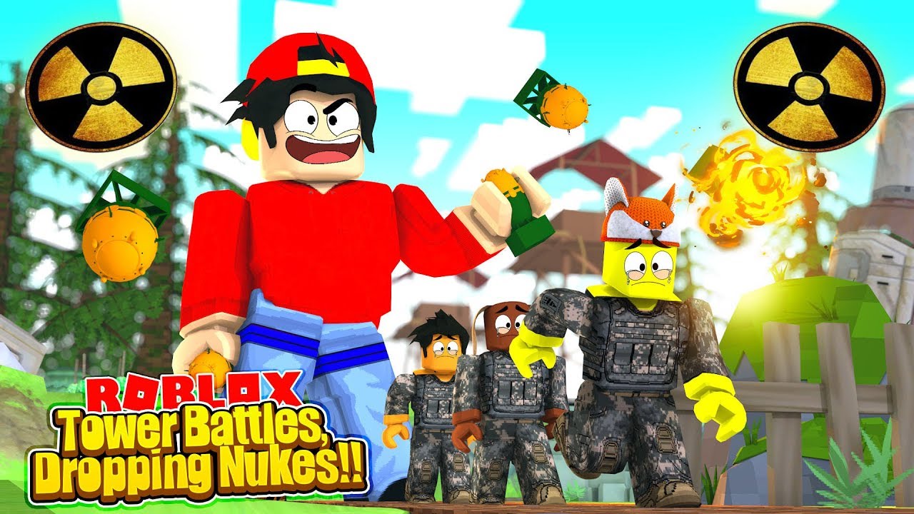 ROBLOX - TOWER BATTLES - DROPPING NUKES!!!