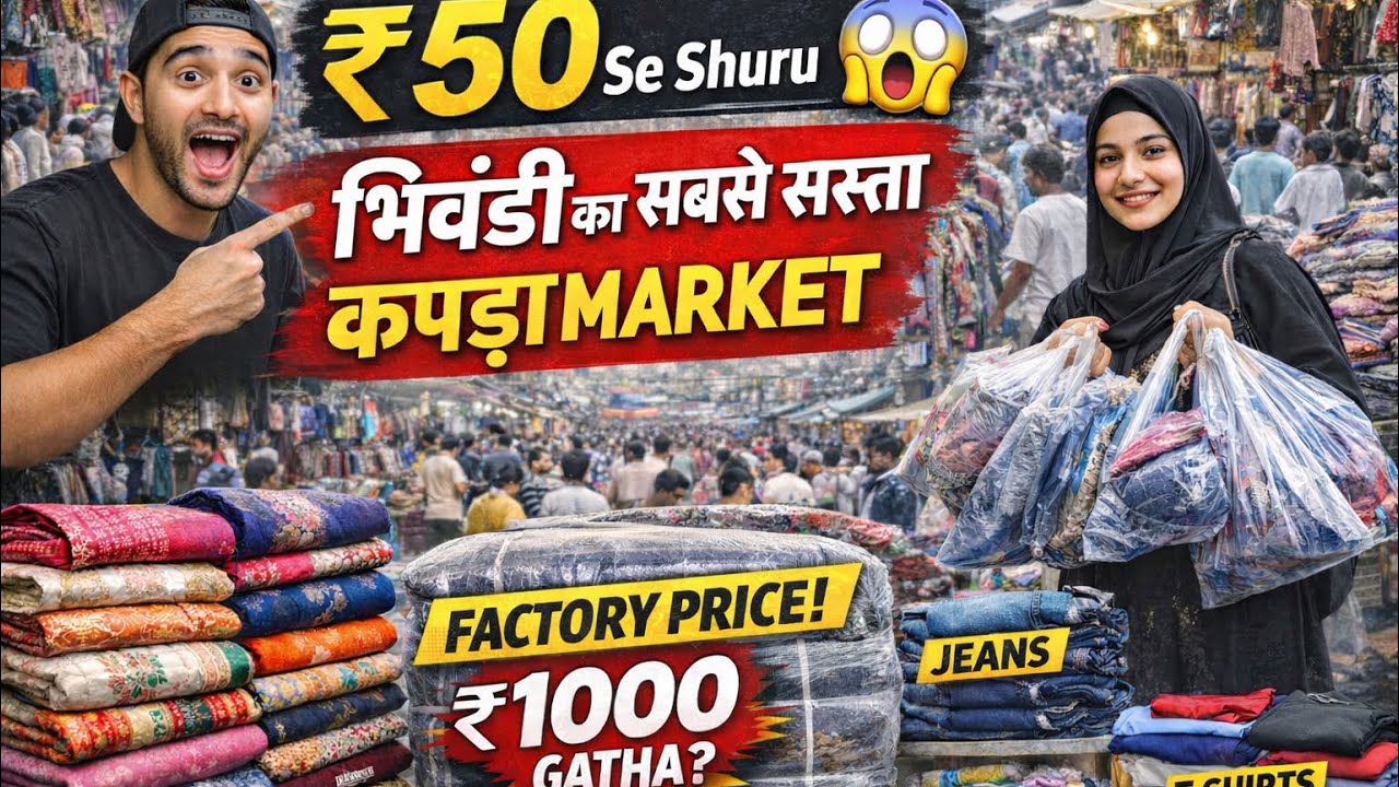 Bhiwandi Sabse Sasti Kapdo Ki Market😍100₹ Only& Mumbai Ke Paas Sabse Sasti Market/Babu Chunni 