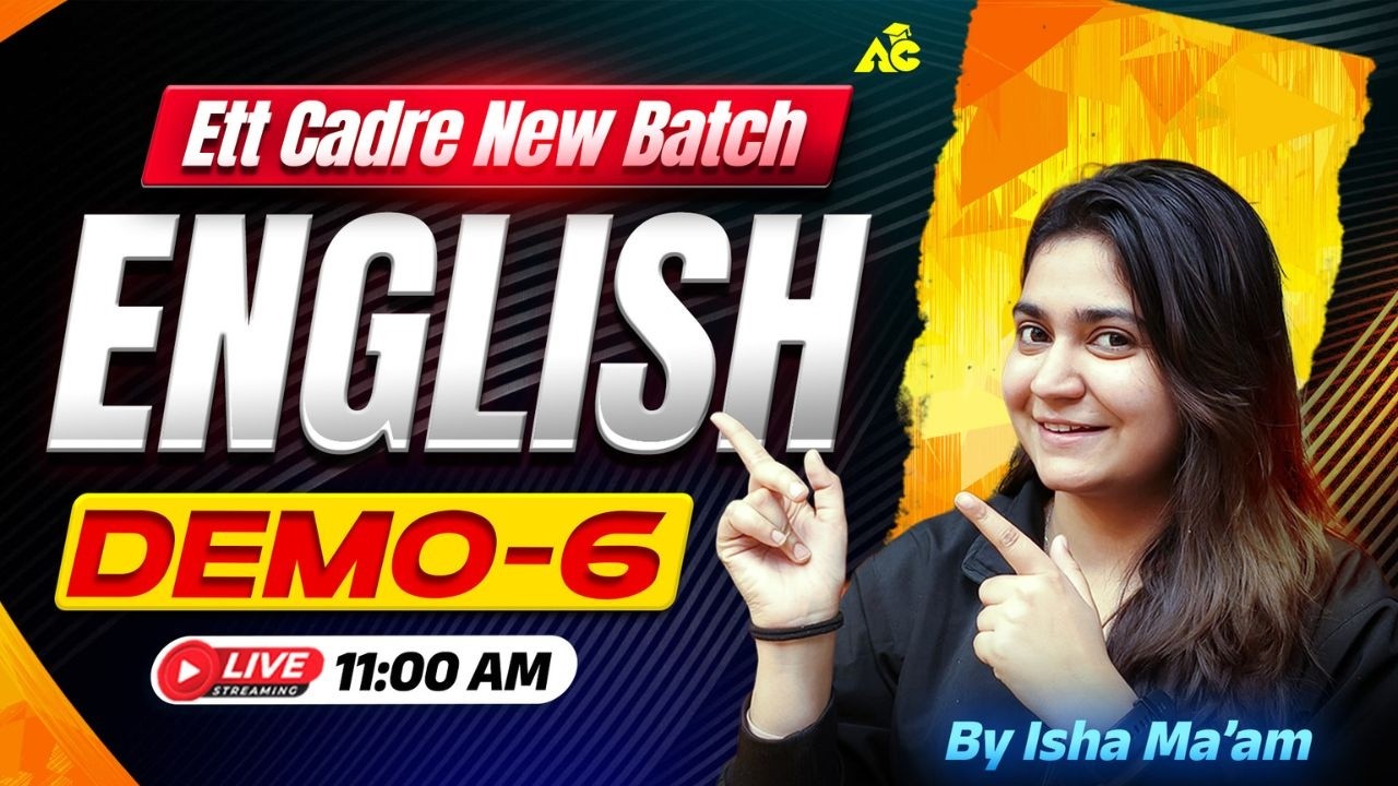 ETT Cadre New Batch | English Demo-06 Class | Basic To Advance Preparation By Isha Mam