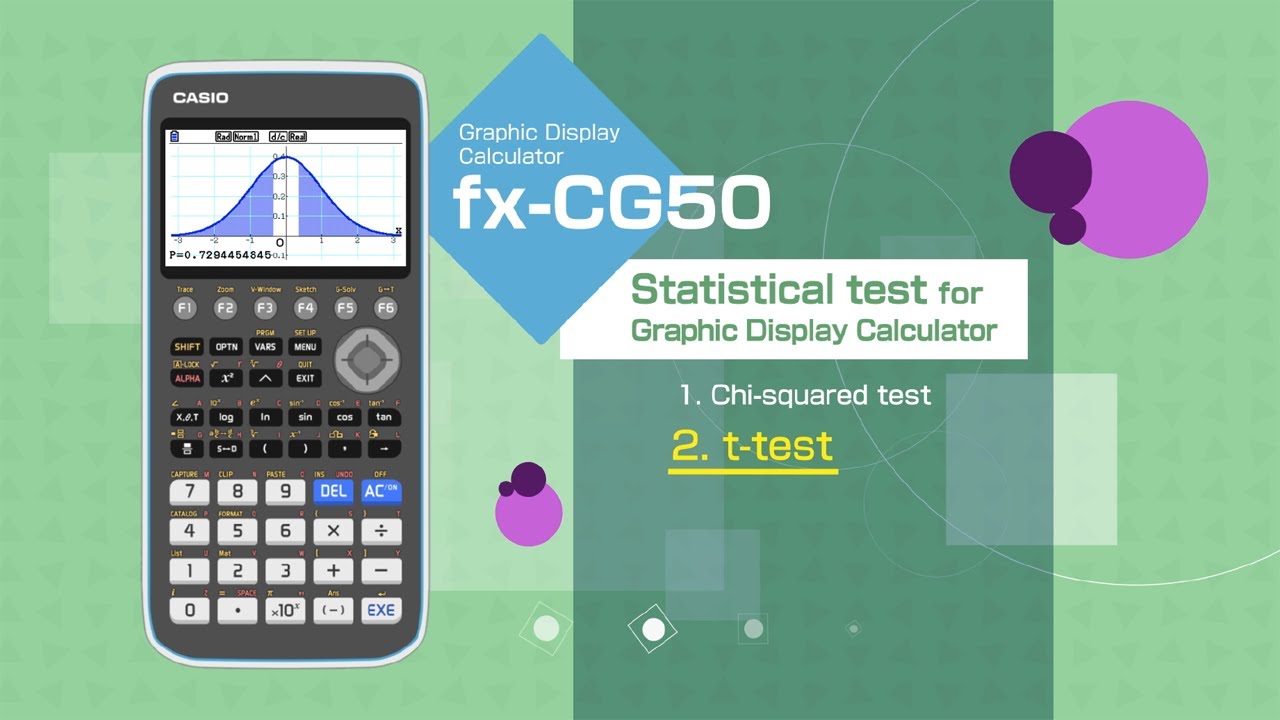 CASIO Graphic Display Calculator  －Statistical test　2.t-test