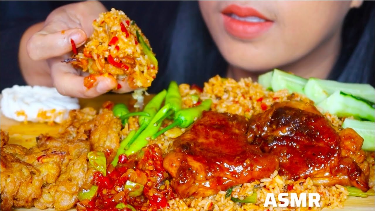 ASMR NASI GORENG AYAM BAKAR MAYONES ||ASMR INDO CHINESE FOOD ||MUKBANG INDONESIA 