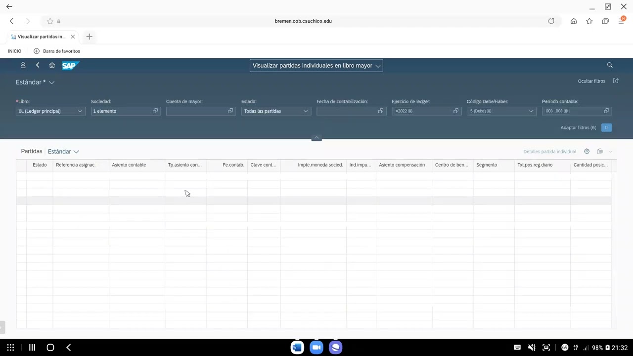 SAP Fiori - Pasos Iniciales con FI - 08 - Visualización de Libro Mayor para Cuentas Contables