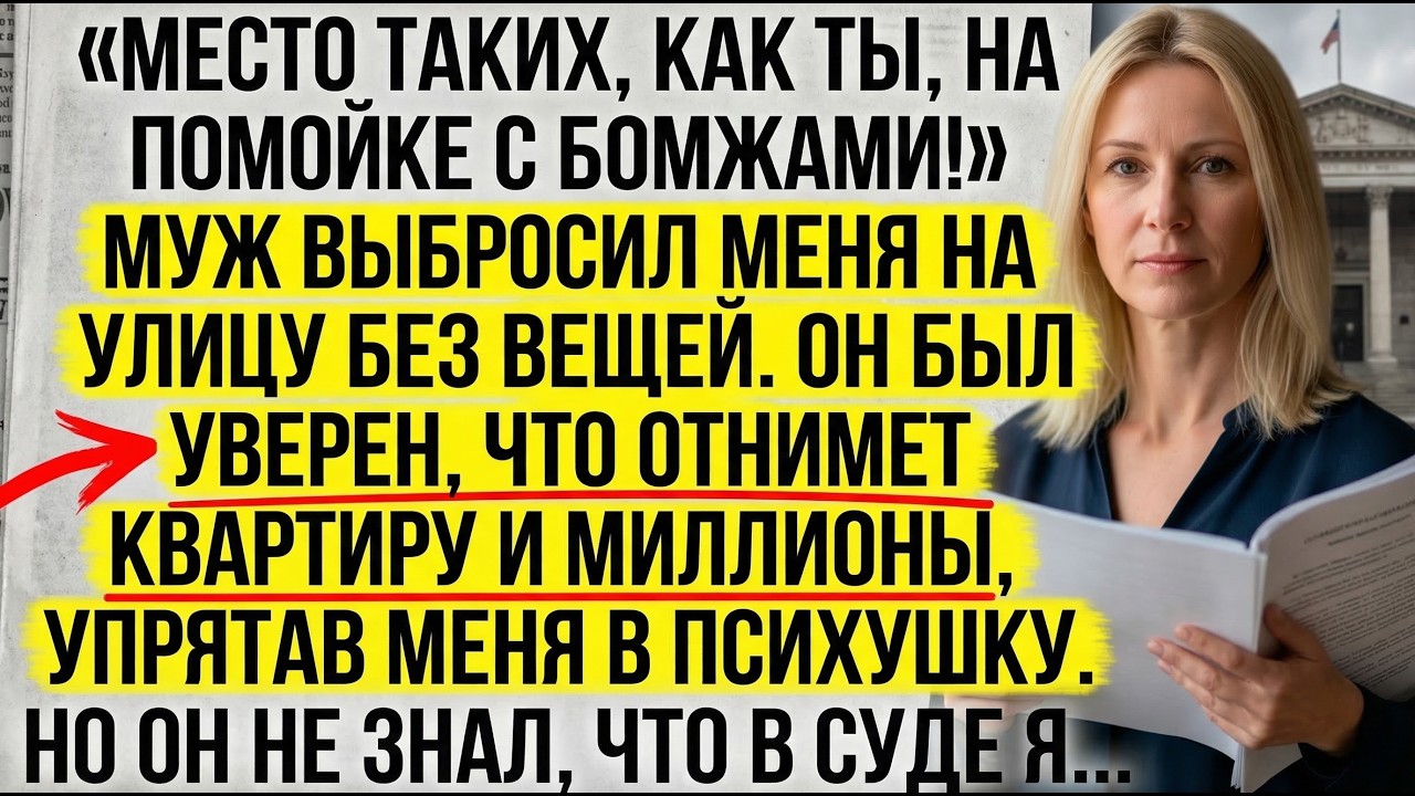 «Твоё место на помойке!» Муж вышвырнул меня прочь. Думал забрать квартиру и миллионы. Но в суде я...
