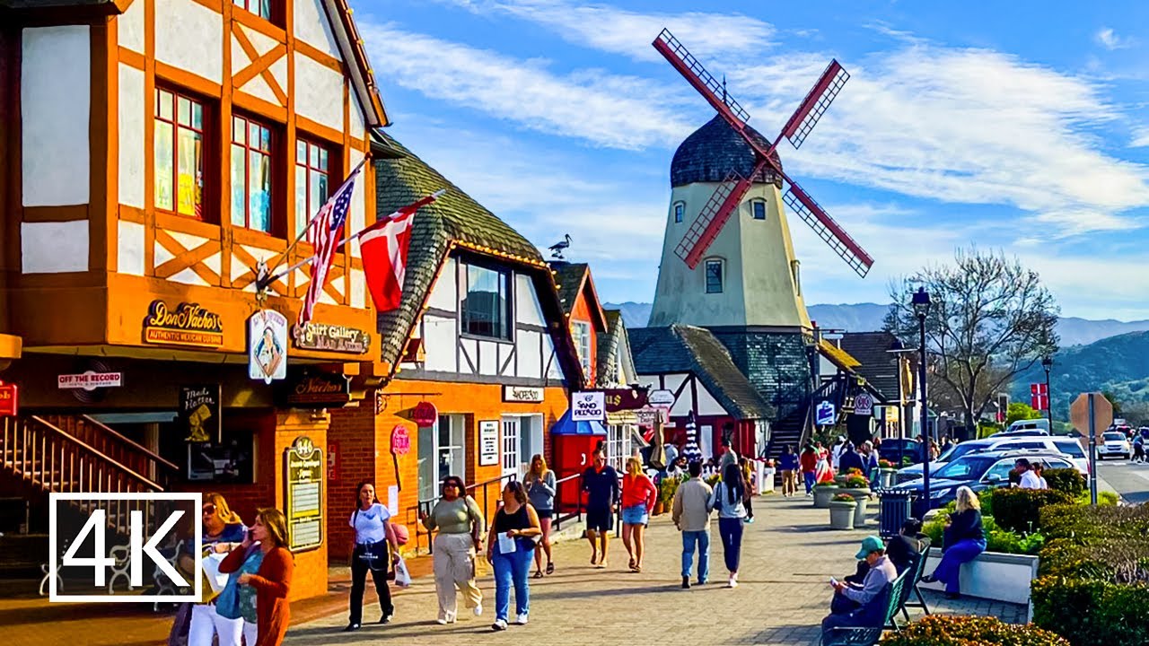 [4K] Solvang California - DANISH  VILLAGE - Walking Tour