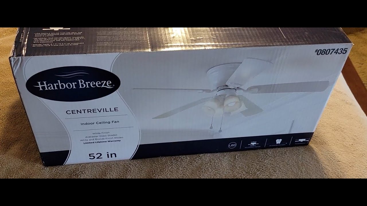 Установка потолочного вентилятора Harbor Breeze Centreville