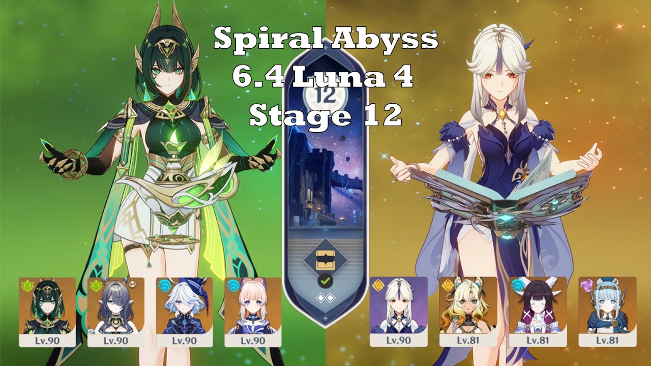 C0 Nefer Lunar Bloom & Ningguang Lunar Crystallize _ New Spiral Abyss 6.4 Luna 4 _ Genshin Impact