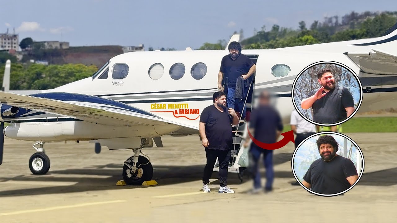 Dupla Sertaneja Cesar Menotti e Fabiano em seu Avião King Air C90B em Cachoeiro ES