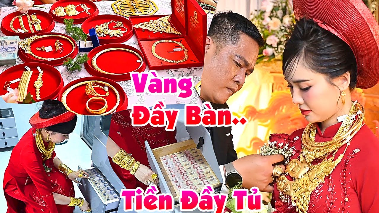 Đám Cưới CHÚ RỂ CÔNG AN TẶNG CÔ DÂU XINH AN GIANG NHIỀU VÀNG ĐỂ ĐẦY BÀN TIỀN ĐẦY TỦ Hoành Tráng Quá
