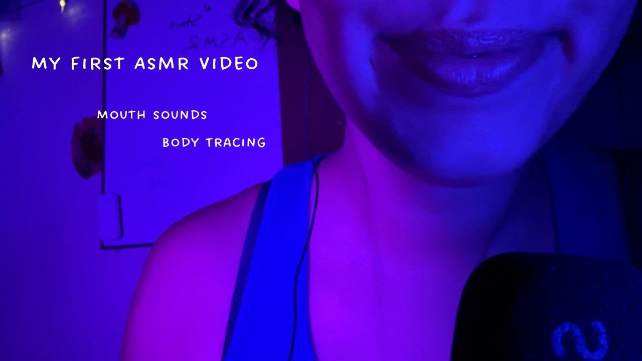 first ASMR video 🌙  mouth sounds + tracing for sleep + tingles